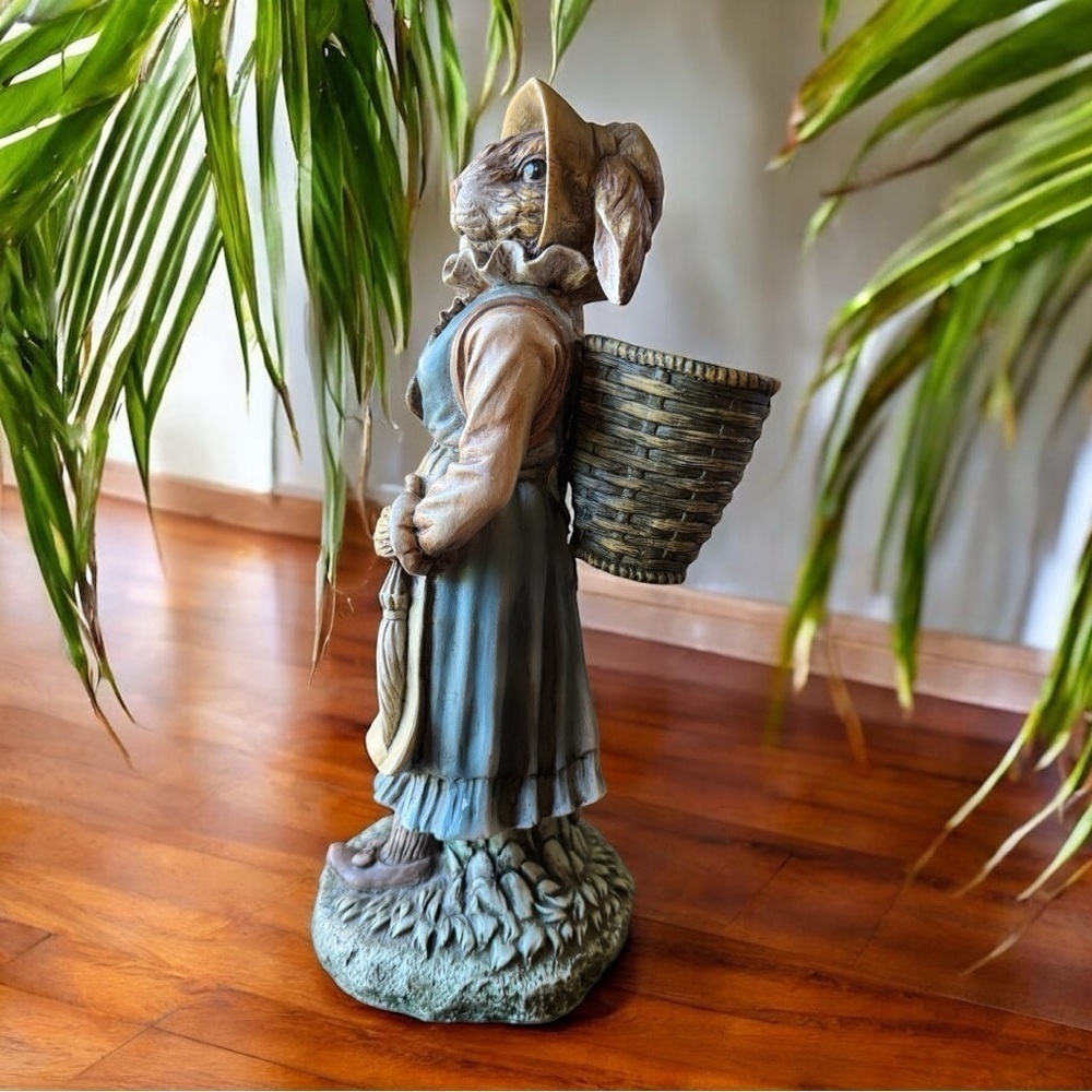 Henri Chrisdon Resin Mrs. Rabbit Garden Statue Planter - Picture 5 of 13